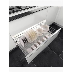 Rổ chén dĩa ray giảm chấn bắt mặt hộc inox 304 (303601, 303602, 303603) – Higold